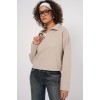 55449 Fermuarlı Yaka Örme Sweatshirt - Krem 145678 55449 Fermuarlı Yaka Örme Sweatshirt - Krem 145678