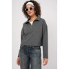 55449 Fermuarlı Yaka Örme Sweatshirt - Antrasit 145679 55449 Fermuarlı Yaka Örme Sweatshirt - Antrasit 145679