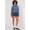 55449 Fermuarlı Yaka Örme Sweatshirt - İndigo 145682 55449 Fermuarlı Yaka Örme Sweatshirt - İndigo 145682