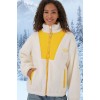 5194 Peluş Mont Ceket - Sarı - 145716 5194 Peluş Mont Ceket - Sarı - 145716