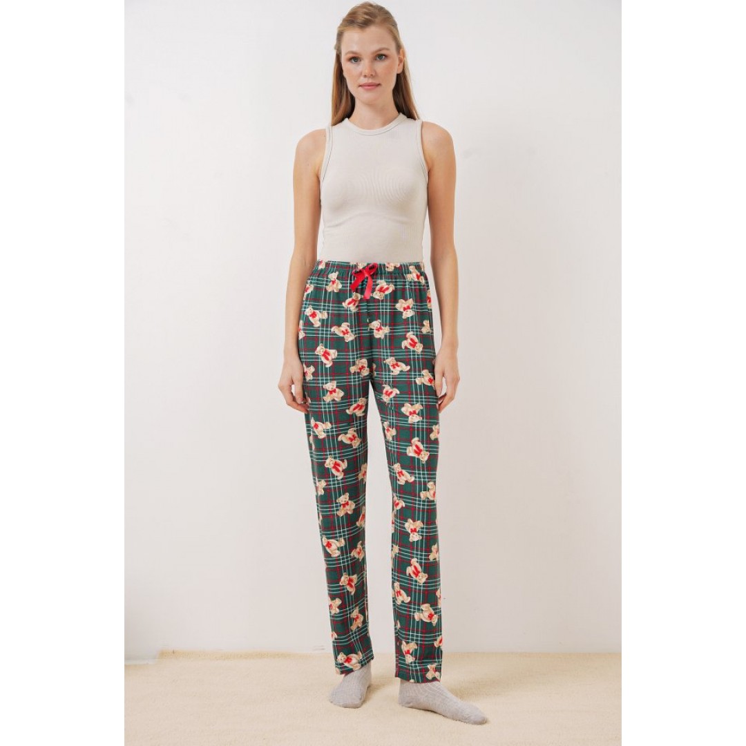4323 Desenli Pijama Altı - Zümrüt Yeşili 145725 4323 Desenli Pijama Altı - Zümrüt Yeşili 145725