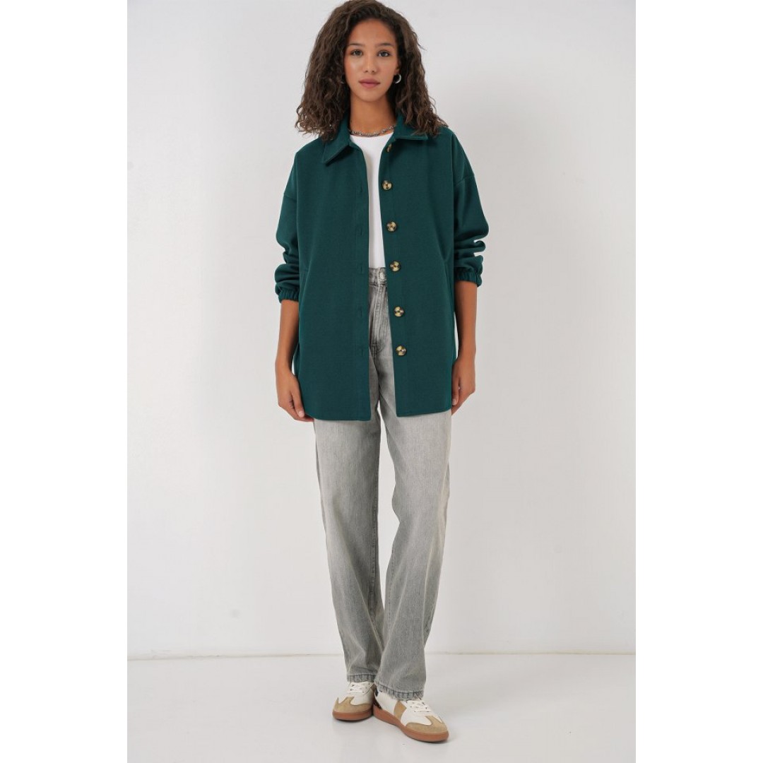 0674 Cepli Oversize Gömlek - Y.Zümrüt 145726 0674 Cepli Oversize Gömlek - Y.Zümrüt 145726