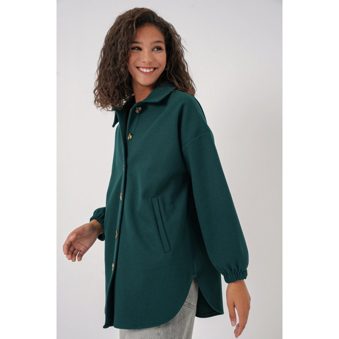 0674 Cepli Oversize Gömlek - Y.Zümrüt 145726 0674 Cepli Oversize Gömlek - Y.Zümrüt 145726