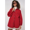 0674 Cepli Oversize Gömlek - Kırmızı 145730 0674 Cepli Oversize Gömlek - Kırmızı 145730