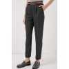 6686 Pileli Kemerli Kumaş Pantolon - Füme 145742