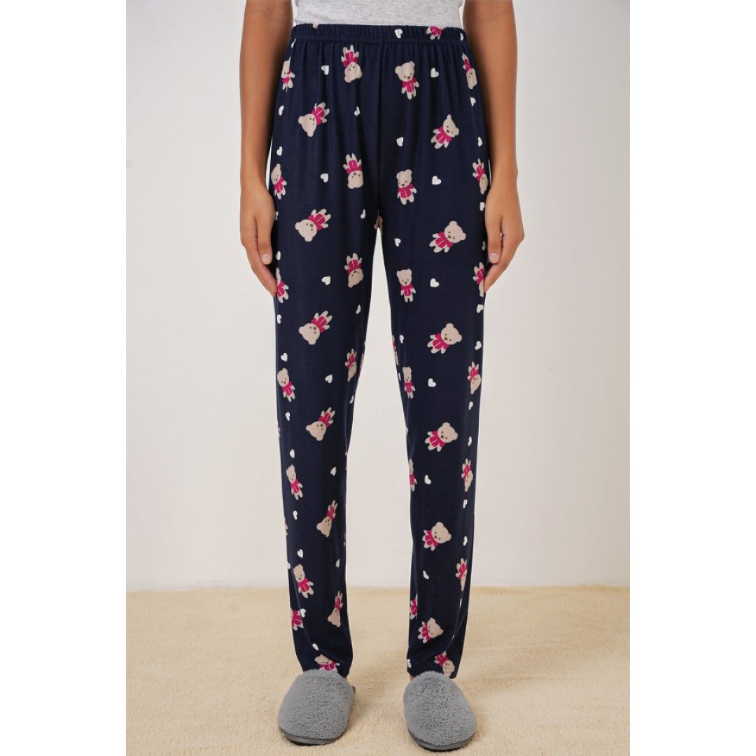 4323 Desenli Pijama Altı - L. Lacivert 145747