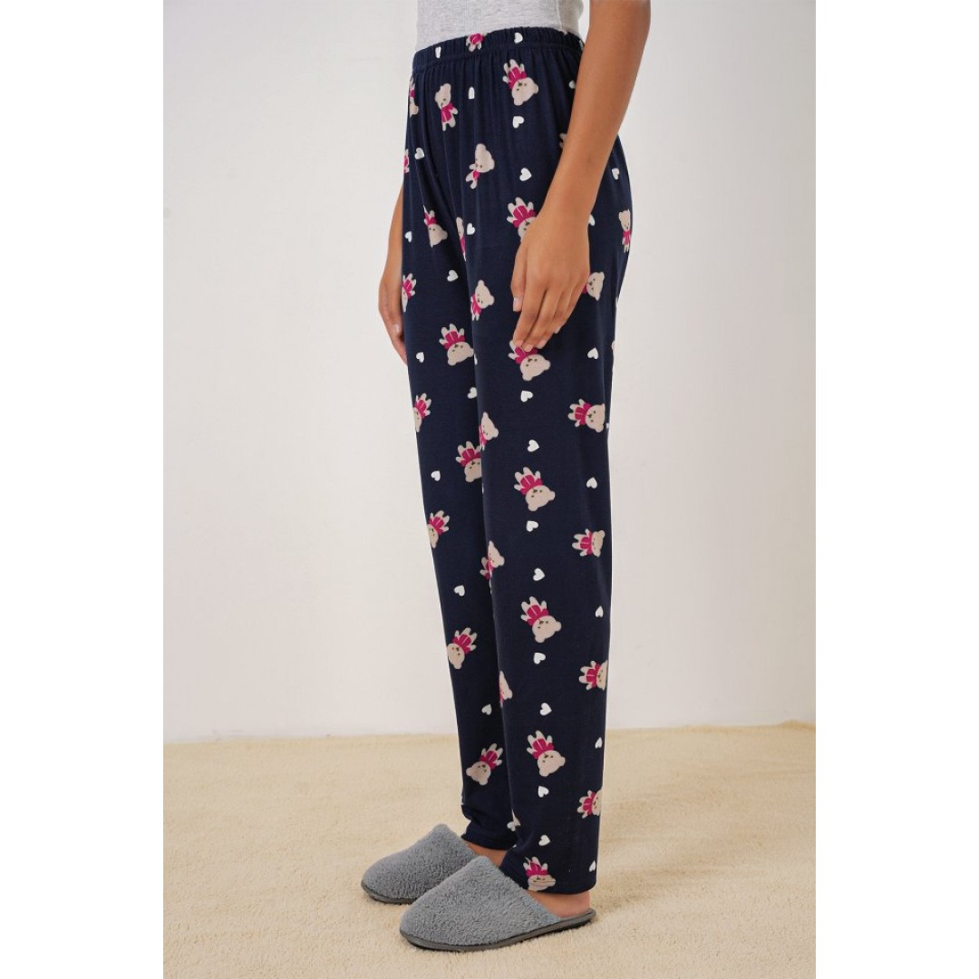 4323 Desenli Pijama Altı - L. Lacivert 145747