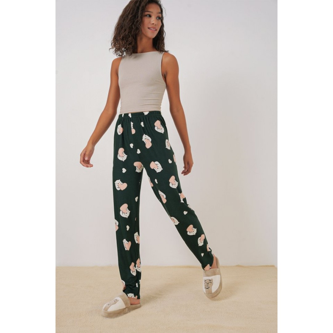 4323 Desenli Pijama Altı - Y.Zümrüt 145748