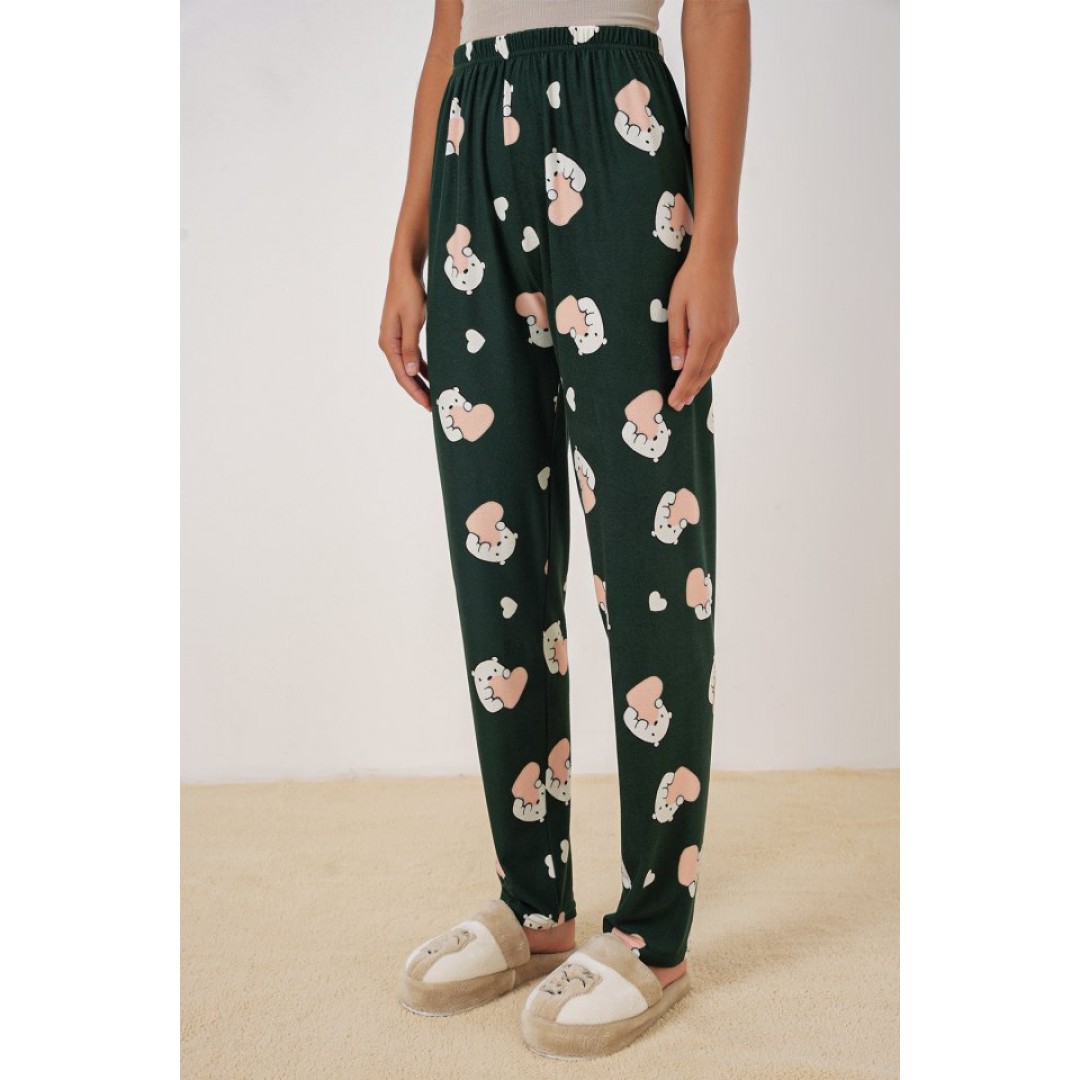 4323 Desenli Pijama Altı - Y.Zümrüt 145748