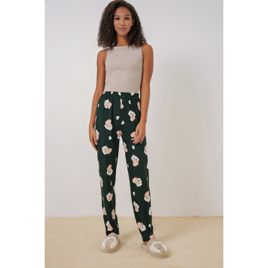 4323 Desenli Pijama Altı - Y.Zümrüt 145748