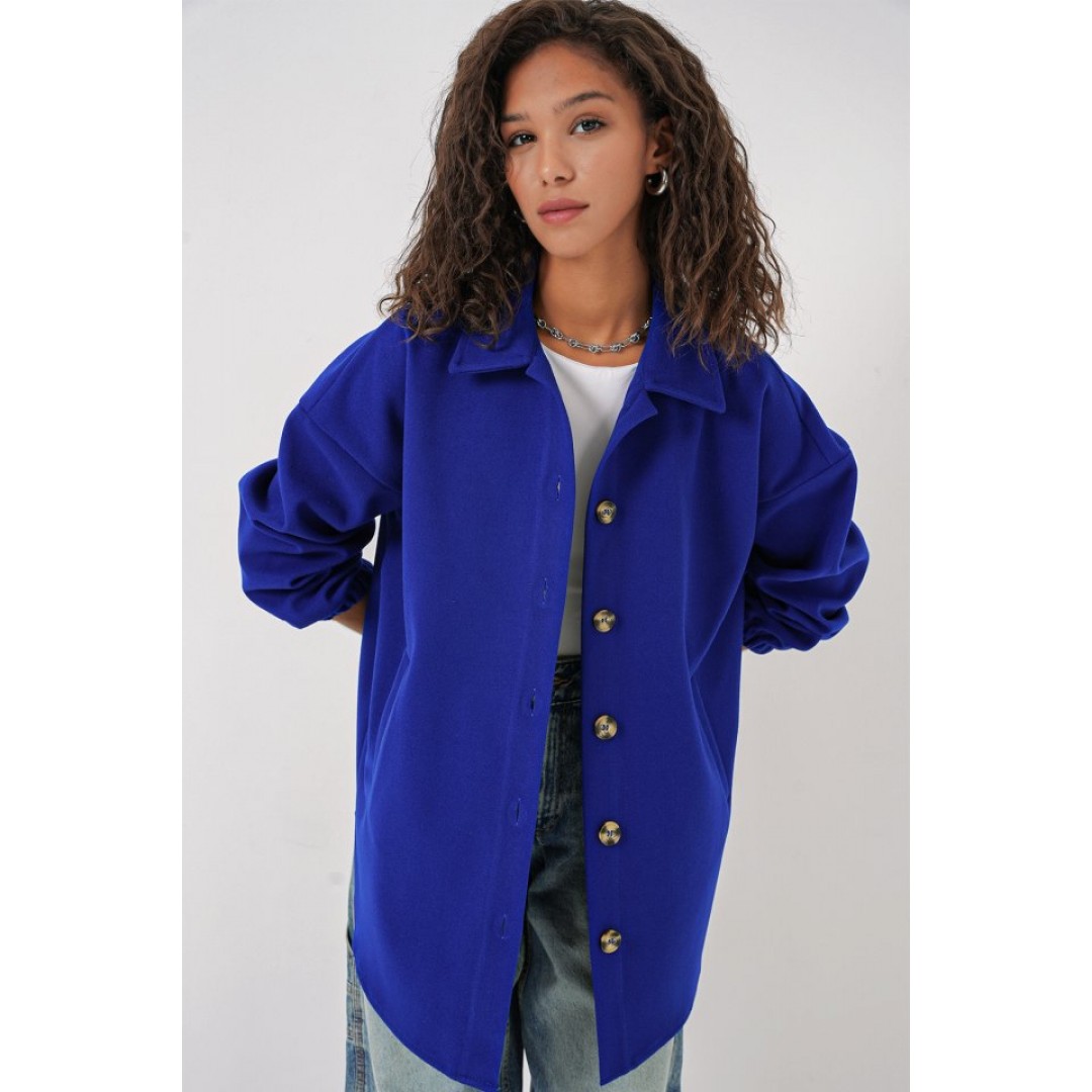 0674 Cepli Oversize Gömlek - Saks 145760 0674 Cepli Oversize Gömlek - Saks 145760