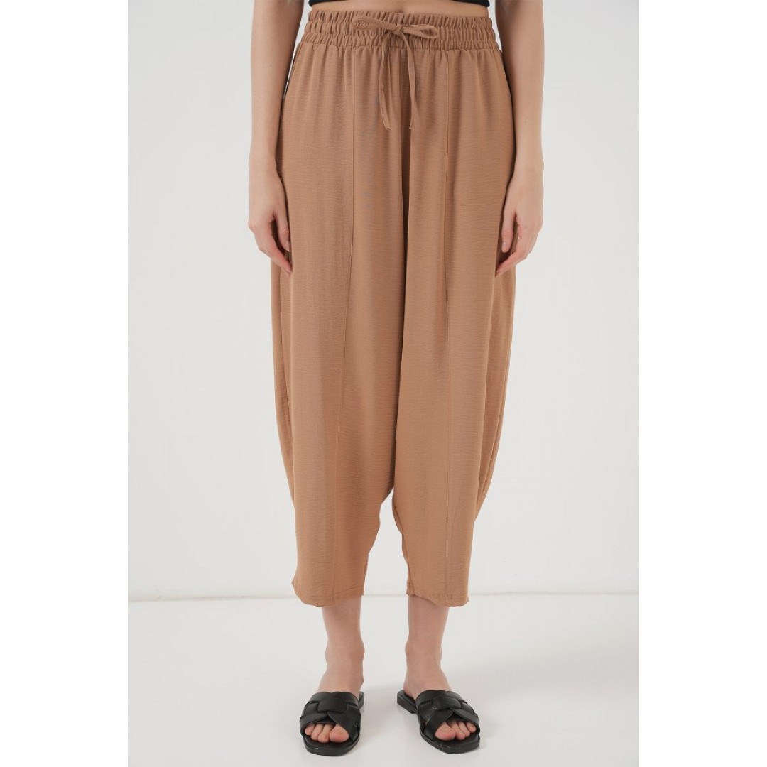 6591 Dokuma Şalvar Pantolon - Camel 145767 6591 Dokuma Şalvar Pantolon - Camel 145767