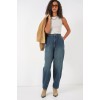 6688 Yüksek Bel Baggy Kot Pantolon - İndigo 145773 6688 Yüksek Bel Baggy Kot Pantolon - İndigo 145773