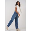 6689 Yüksek Bel Baggy Kot Pantolon - Lacivert 145774