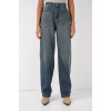 6689 Yüksek Bel Baggy Kot Pantolon - İndigo 145804