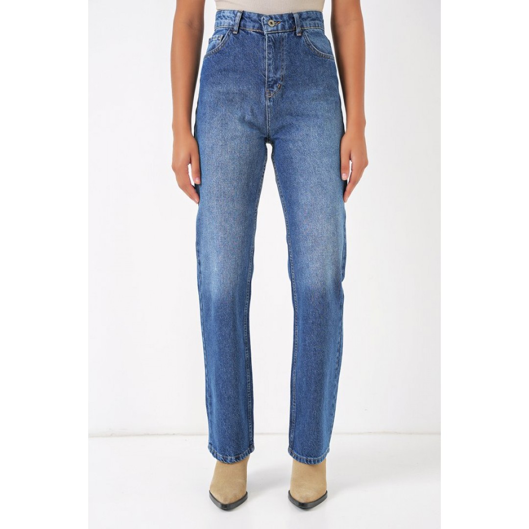 6687 Bol Paça Kot Pantolon - Mavi 145845 6687 Bol Paça Kot Pantolon - Mavi 145845