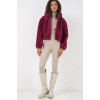 5193 Kapüşonlu Peluş Crop Ceket - Mürdüm 145859 5193 Kapüşonlu Peluş Crop Ceket - Mürdüm 145859