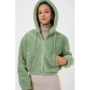 5193 Kapüşonlu Peluş Crop Ceket - E.Yeşil 145862 5193 Kapüşonlu Peluş Crop Ceket - E.Yeşil 145862