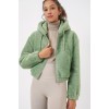 5193 Kapüşonlu Peluş Crop Ceket - E.Yeşil 145862 5193 Kapüşonlu Peluş Crop Ceket - E.Yeşil 145862