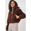 5193 Kapüşonlu Peluş Crop Ceket - Kahverengi 145863 5193 Kapüşonlu Peluş Crop Ceket - Kahverengi 145863