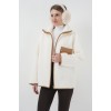55446 Fermuarlı Oversize Peluş Ceket Mont - Camel 145948