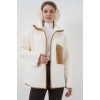 55446 Fermuarlı Oversize Peluş Ceket Mont - Camel 145948