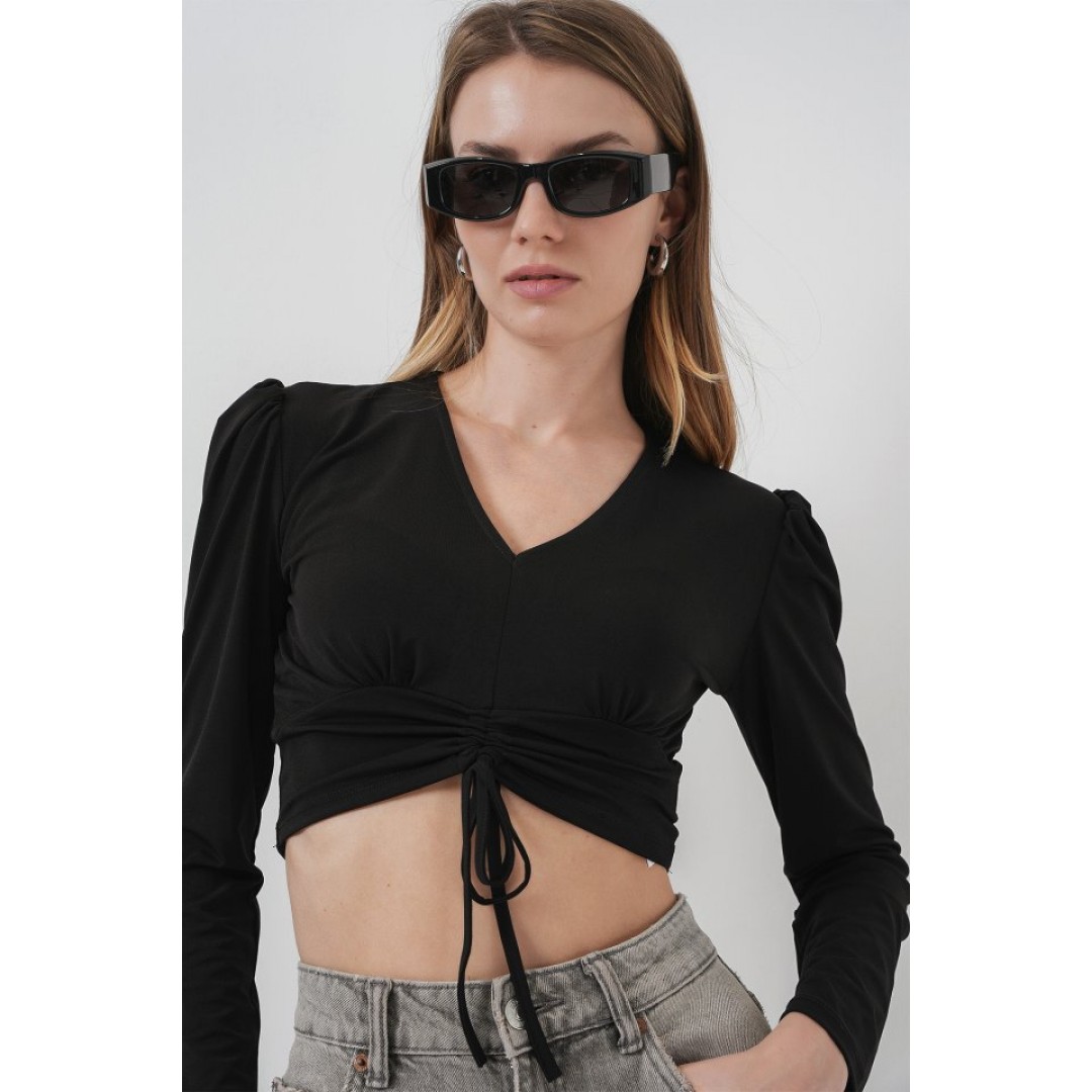 936 Sandy Crop Bluz - Siyah 145949