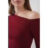 937 Kayık Yaka Sandy Bluz - Bordo 145953 937 Kayık Yaka Sandy Bluz - Bordo 145953
