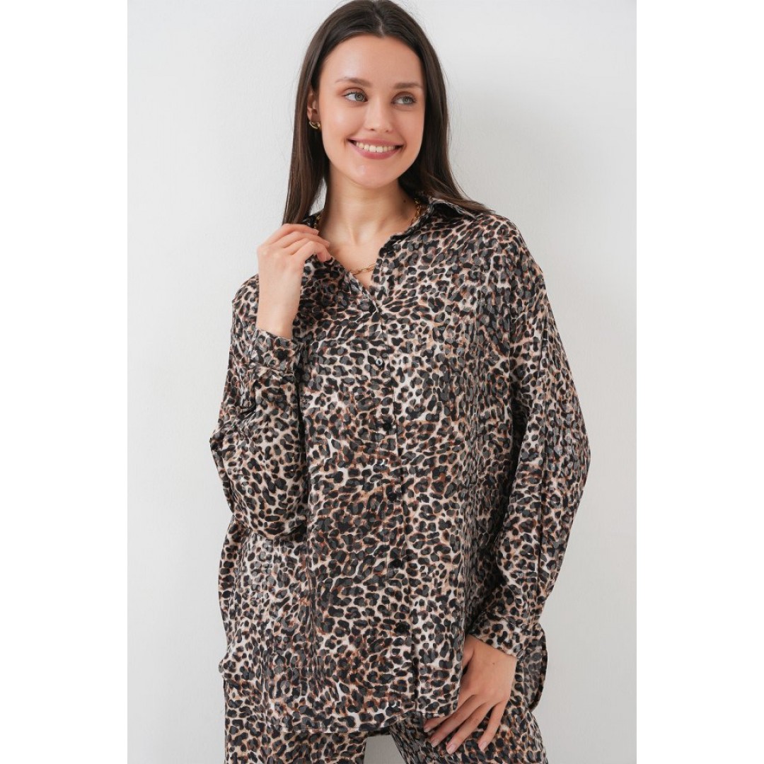 6699 Leopar Desenli Alt Üst Takım - C. Kahverengi 145990 6699 Leopar Desenli Alt Üst Takım - C. Kahverengi 145990