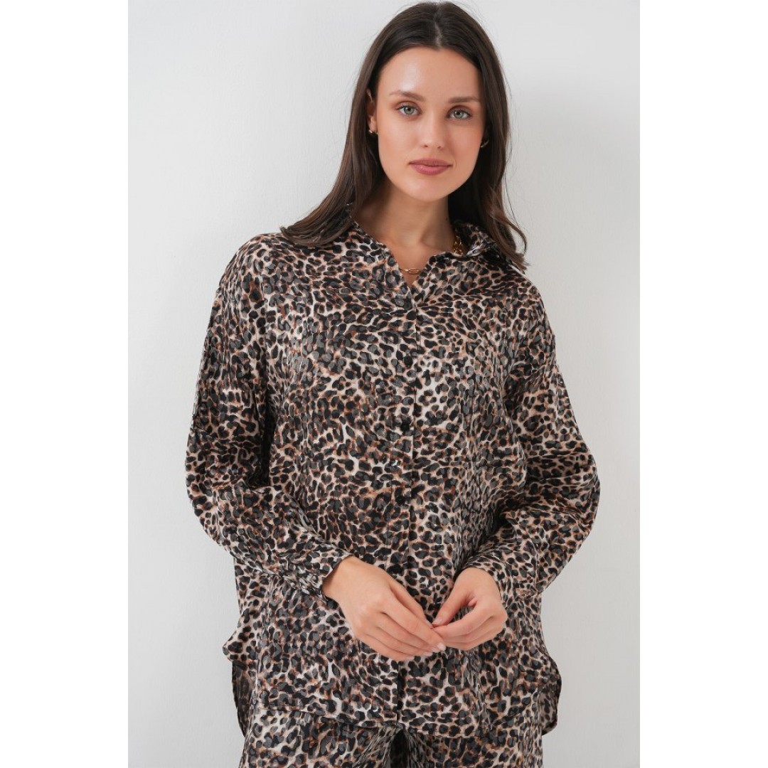 6699 Leopar Desenli Alt Üst Takım - C. Kahverengi 145990 6699 Leopar Desenli Alt Üst Takım - C. Kahverengi 145990