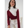 940 Büzgü Detaylı Sandy Bluz - Bordo 145994 940 Büzgü Detaylı Sandy Bluz - Bordo 145994