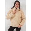 5178 Astarlı Peluş Mont - Krem - 146070