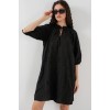 Desenli Kısa Elbise 2528 - Siyah - 146079 Desenli Kısa Elbise 2528 - Siyah - 146079