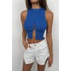 Taş Detay Dekolteli Crop Bluz 146222 Taş Detay Dekolteli Crop Bluz 146222