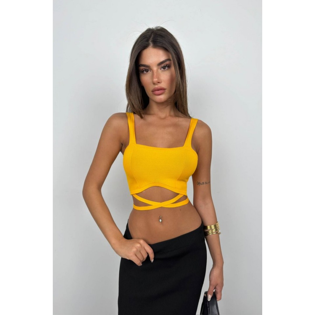 Bel Bağcıklı Crop Bluz 146240 Bel Bağcıklı Crop Bluz 146240