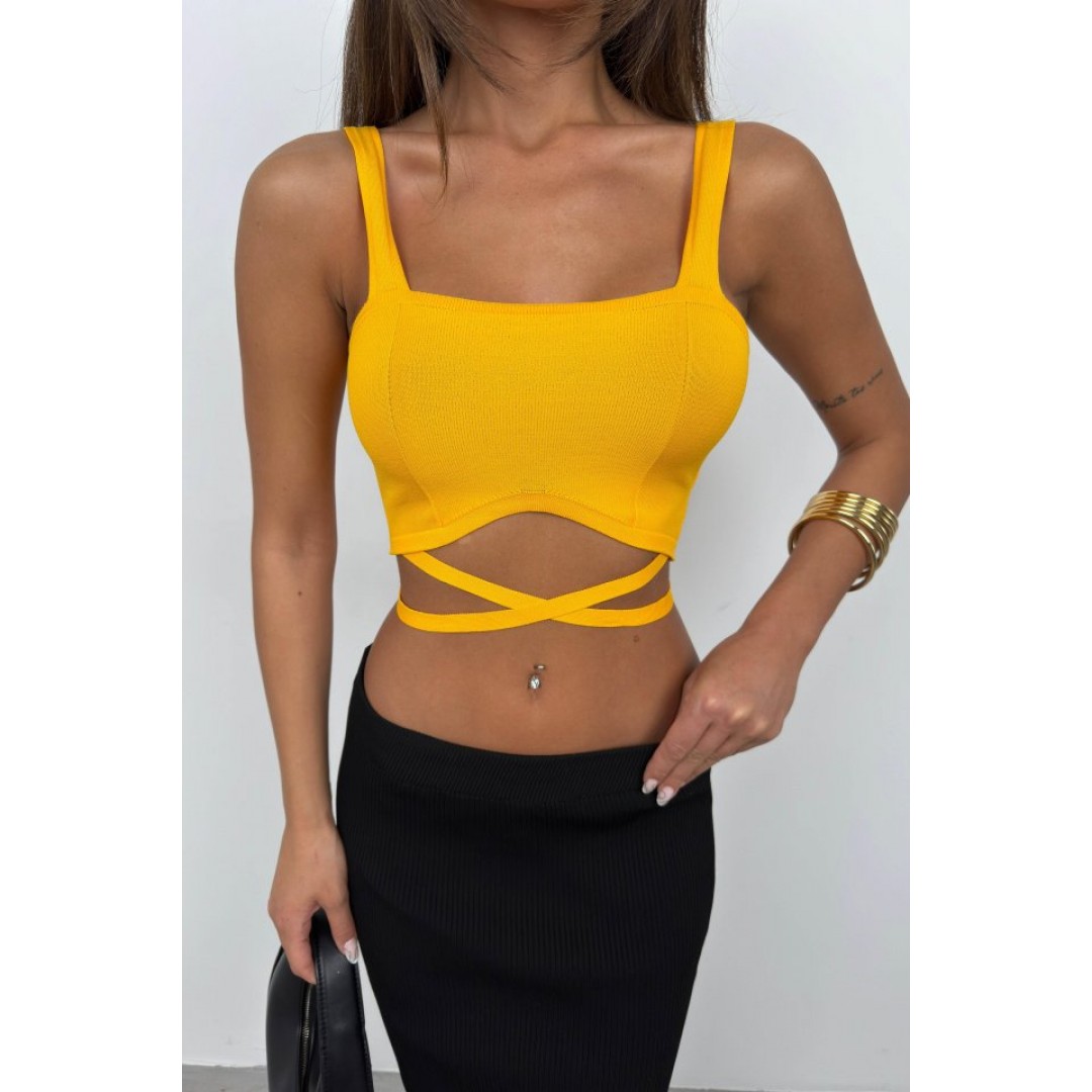 Bel Bağcıklı Crop Bluz 146240 Bel Bağcıklı Crop Bluz 146240