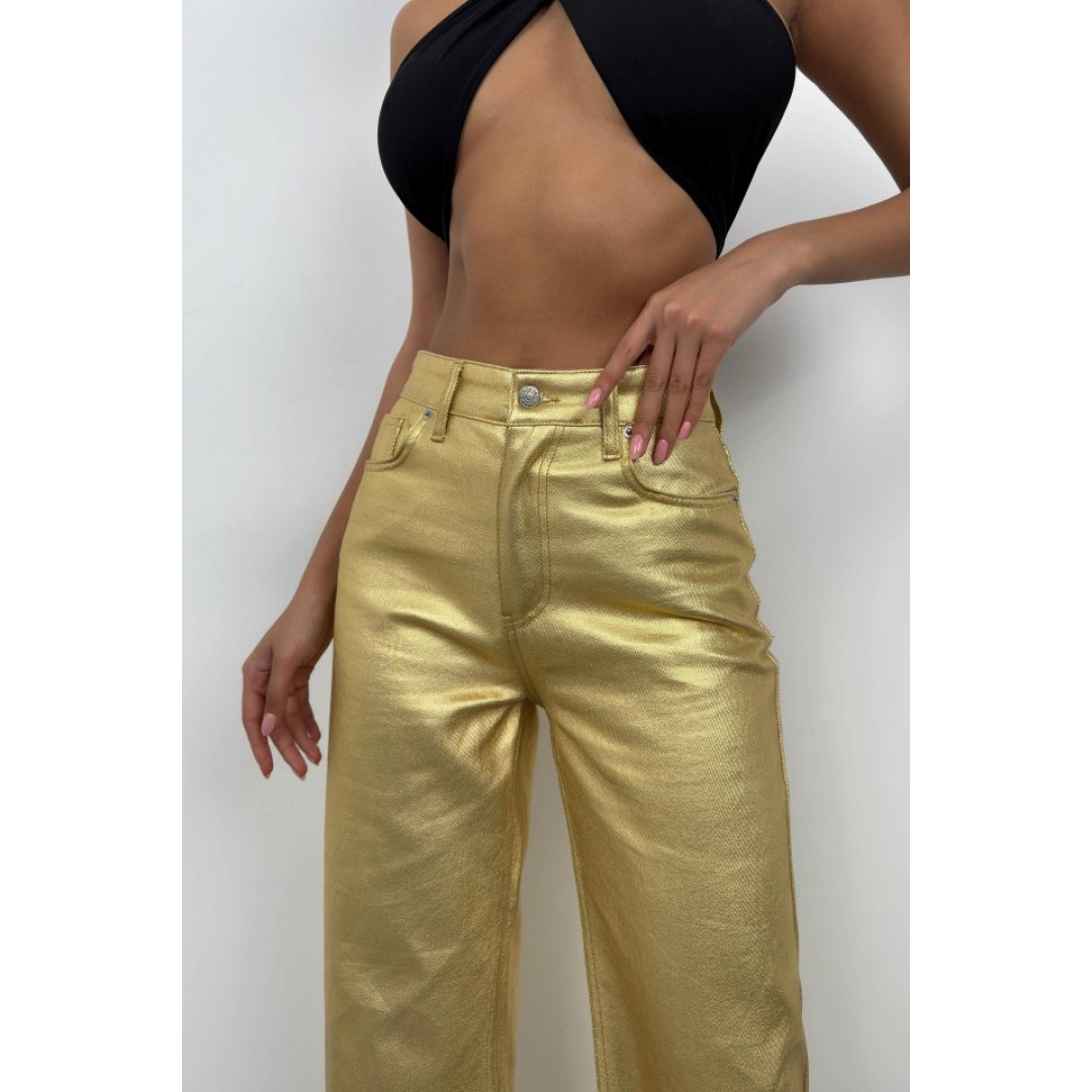 Metalik Yüksek Bel Pantolon 146291