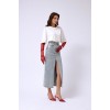 Varak Baskılı Yırtmaçlı Maxi Denim Etek 146295 Varak Baskılı Yırtmaçlı Maxi Denim Etek 146295