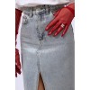 Varak Baskılı Yırtmaçlı Maxi Denim Etek 146295 Varak Baskılı Yırtmaçlı Maxi Denim Etek 146295