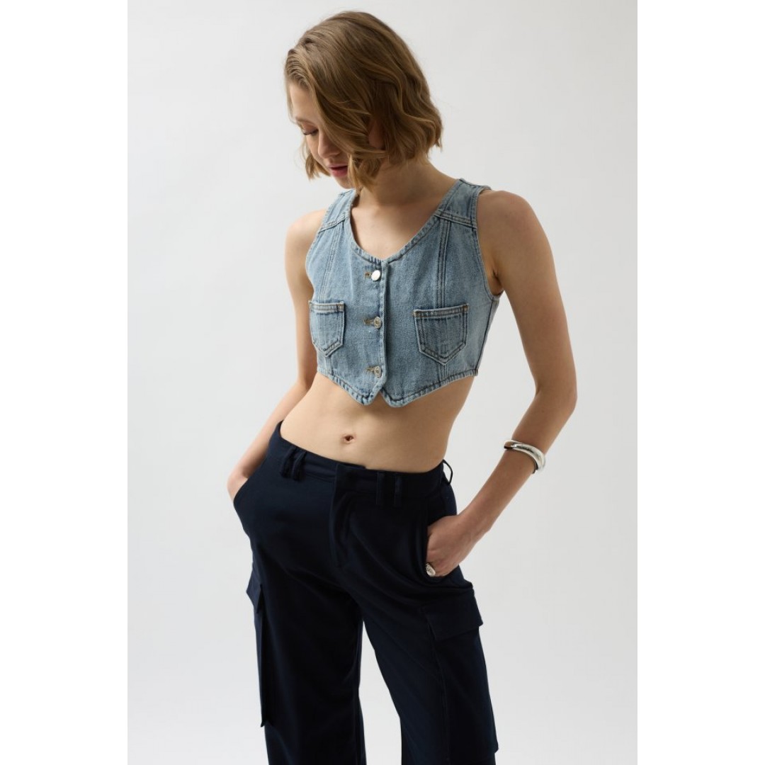 Denim Cepli Yelek - 146304 Denim Cepli Yelek - 146304
