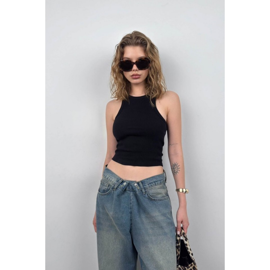 Halter Yaka Kolsuz Bluz 146311