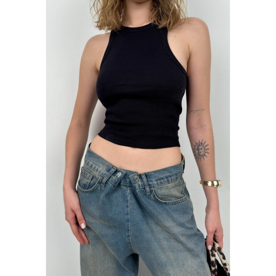 Halter Yaka Kolsuz Bluz 146311