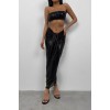 Payetli Straplez Crop Etek Takım 146339 Payetli Straplez Crop Etek Takım 146339