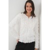 0719 Güllü Ceket - Beyaz 146378 0719 Güllü Ceket - Beyaz 146378