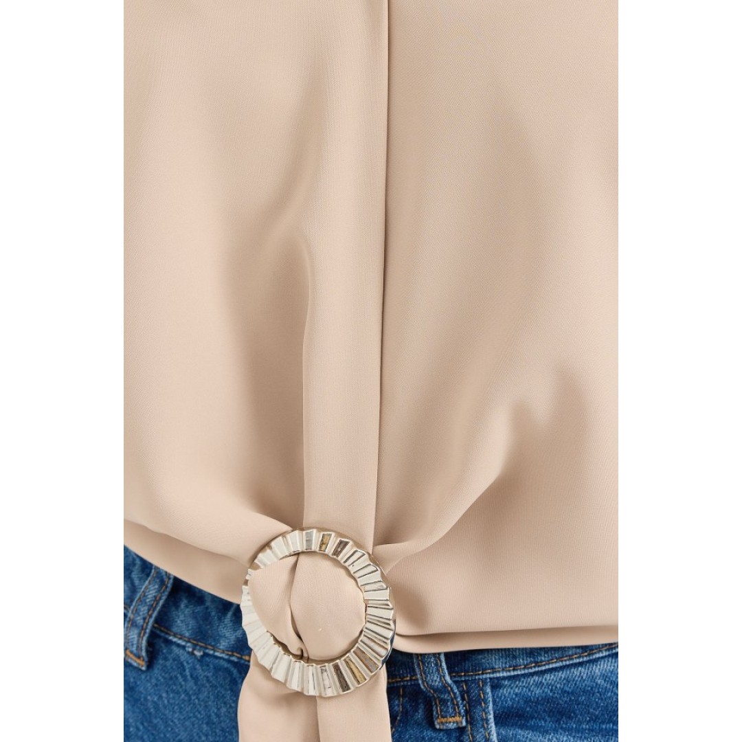 905 Oversize Dökümlü Bluz - Bej - 146387 905 Oversize Dökümlü Bluz - Bej - 146387