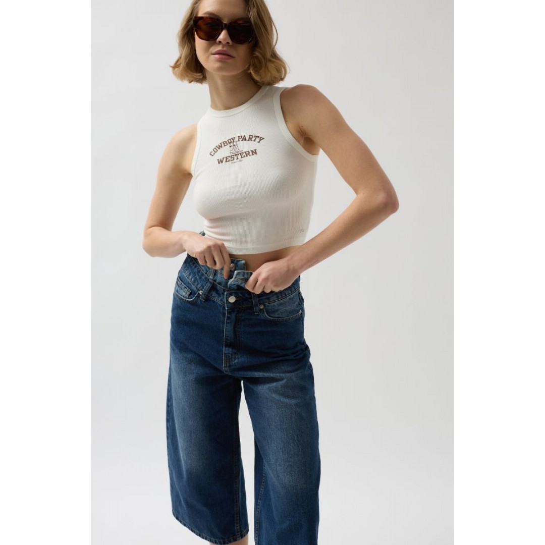 Çift Kemerli Bermuda Denim Şort - 146415 Çift Kemerli Bermuda Denim Şort - 146415