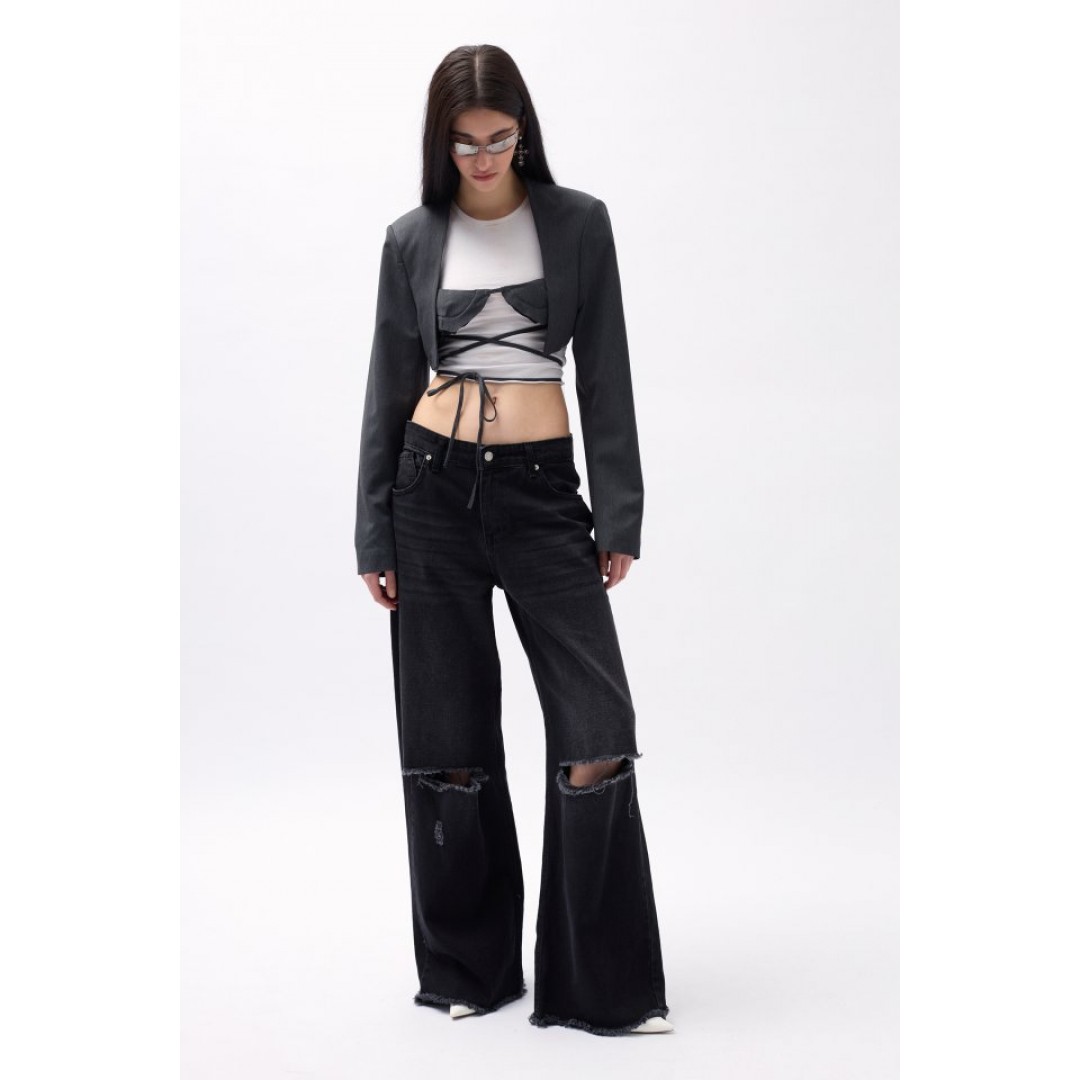 Göğüs Bra Detay Crop Ceket - 146417 Göğüs Bra Detay Crop Ceket - 146417
