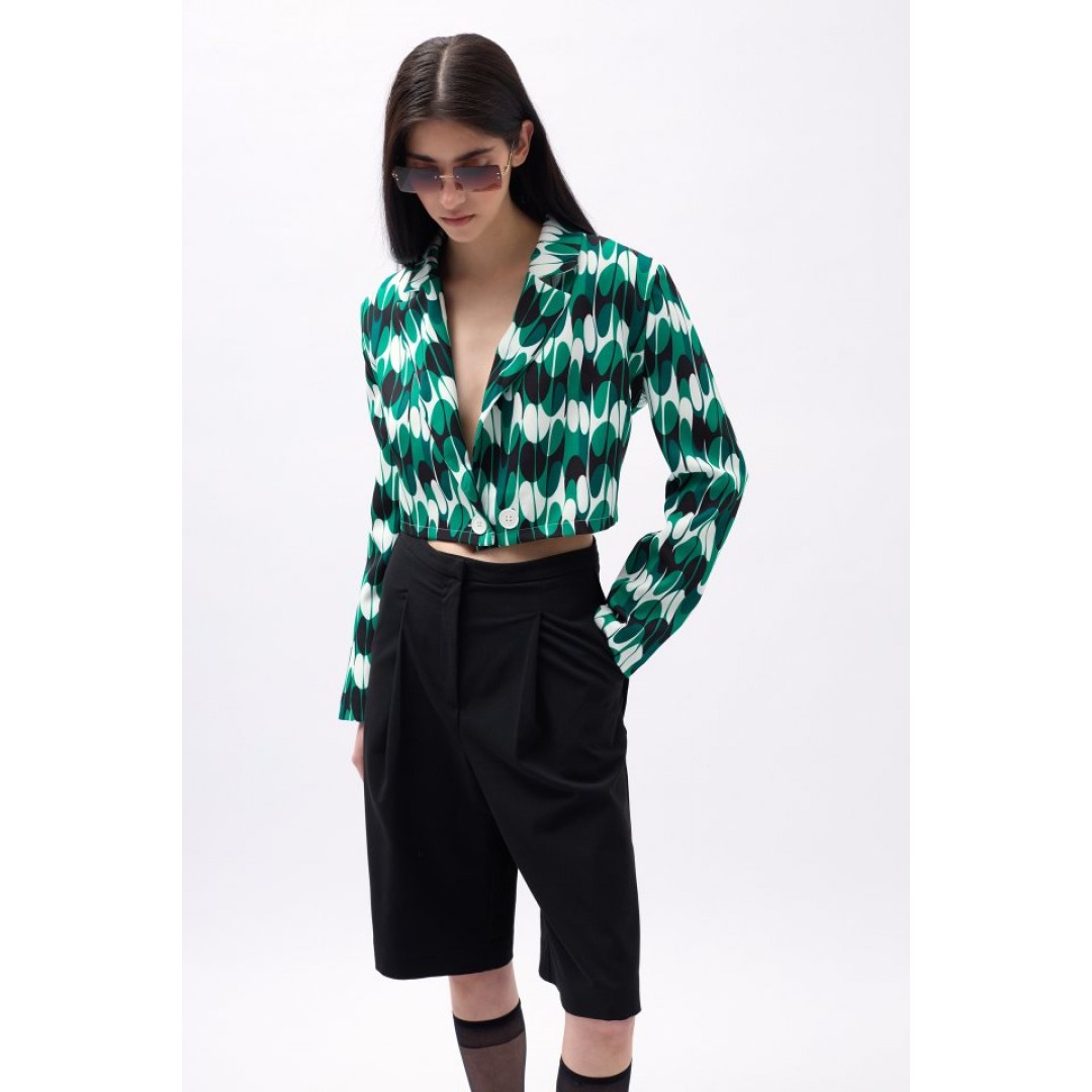 Desenli Crop Ceket 146422