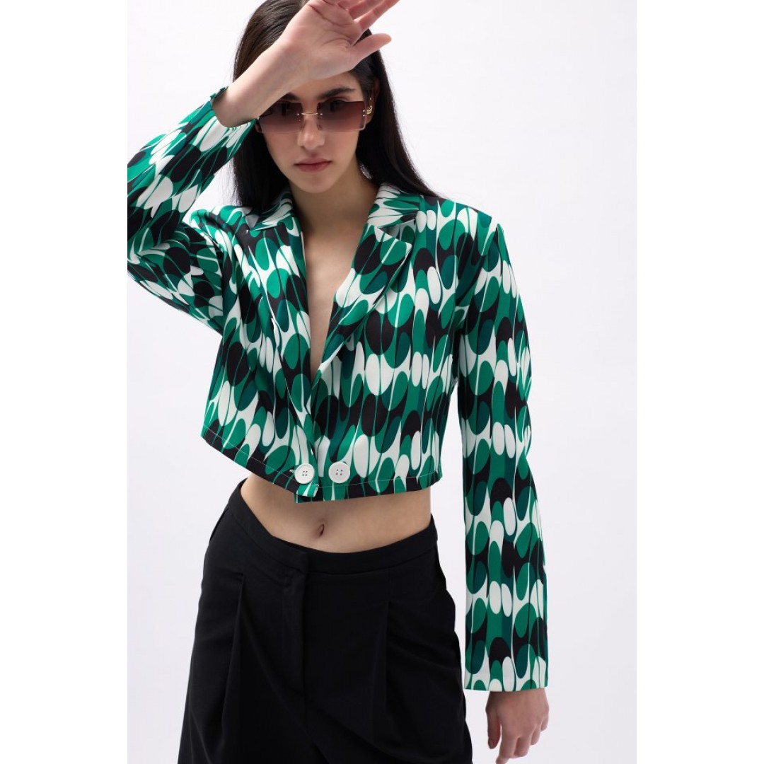 Desenli Crop Ceket 146422