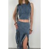 Fırfır Detay Denim Bluz 146443 Fırfır Detay Denim Bluz 146443